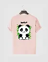 Cute Panda Printed Half Selves Cotton Unisex T-Shirt 