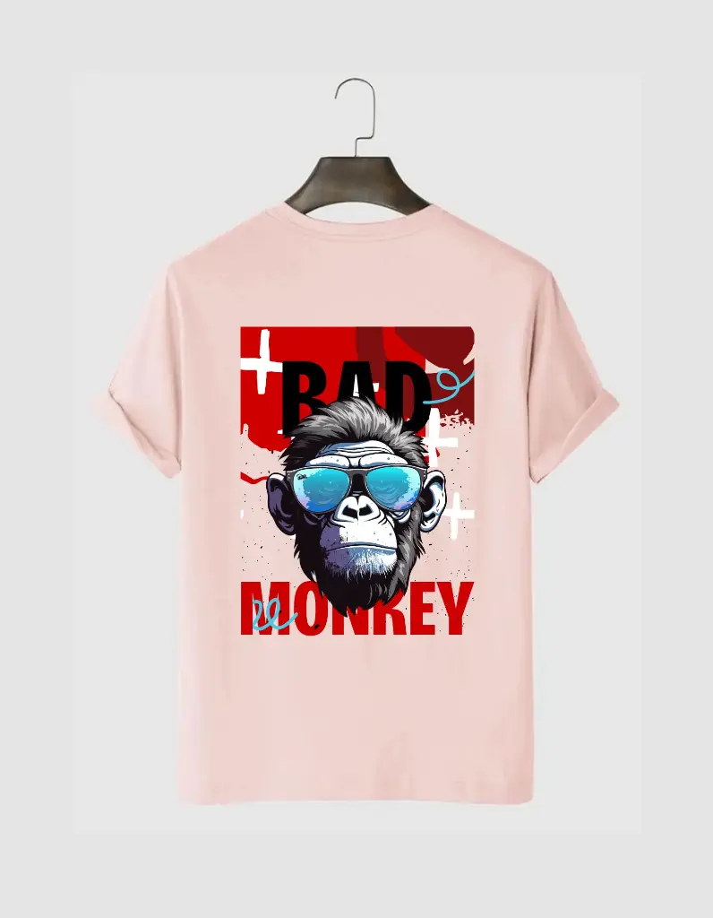 Bad Monkey Printed Half Selves Cotton T-Shirt (5 Color Option)