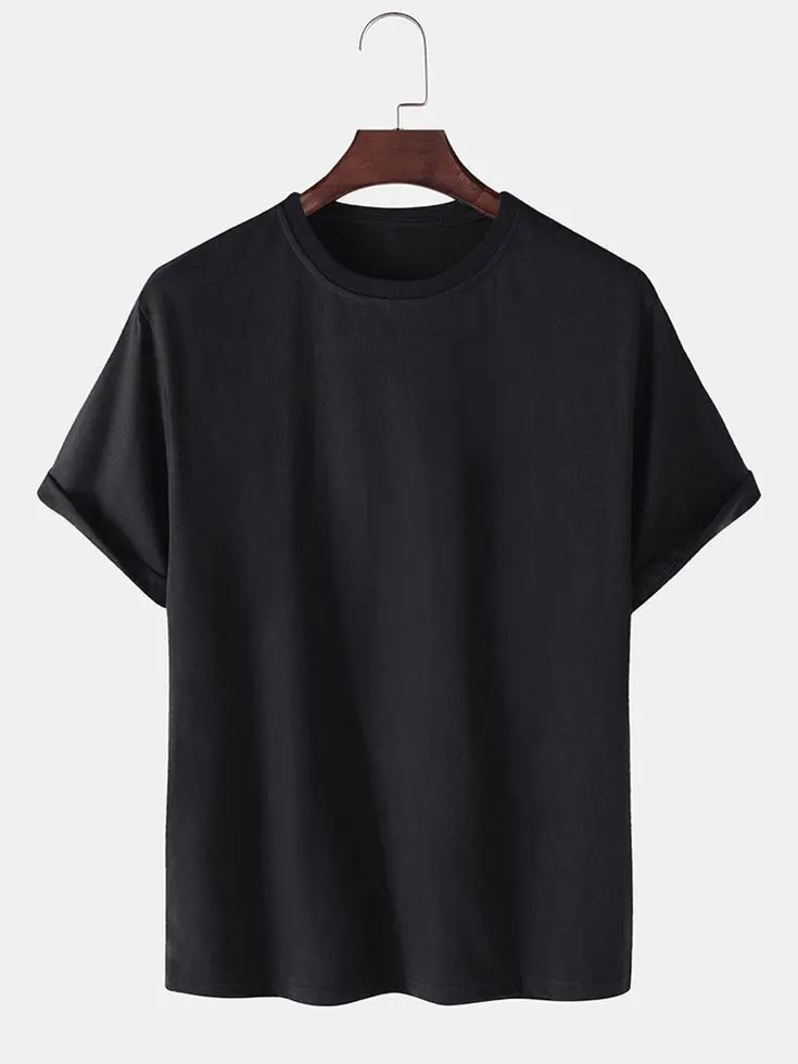 Black Cotton Half Silvis T-shirt(100% Cotton)
