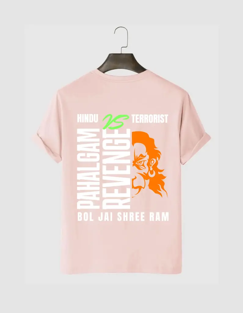 Pahalgam Terror Attack Hanuman Face Printed Oversize Cotton T-shirt