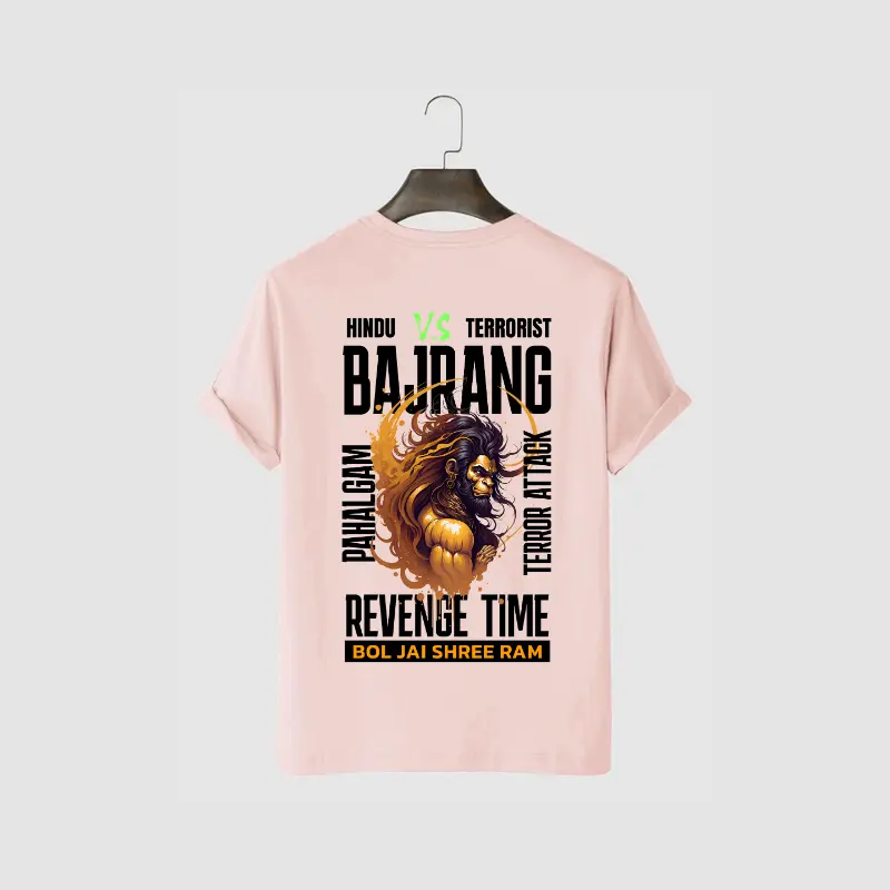 Pahalgam Terror Attack BAJRANG Printed Oversize Cotton T-shirt