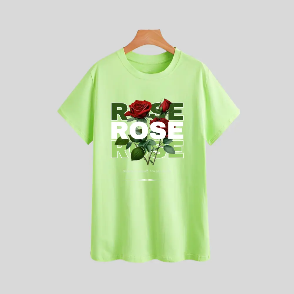 ROSE PRINTED VILATE COTTON T-SHIRT
