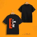 MOTIVATION TEXT PRINTED BLACK COTTON T-SHIRT