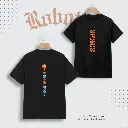 SPACE PRINTED BLACK COTTON T-SHIRT