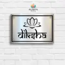 Single name Plain Border SS Nameplate For Home With Custom Size 