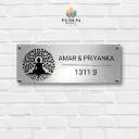 Brush Mate SS Buddha Monogram Design Nameplate For Home With Custom Size