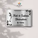 Brush Mate SS Designer corner Border Nameplate For Home With Custom Size