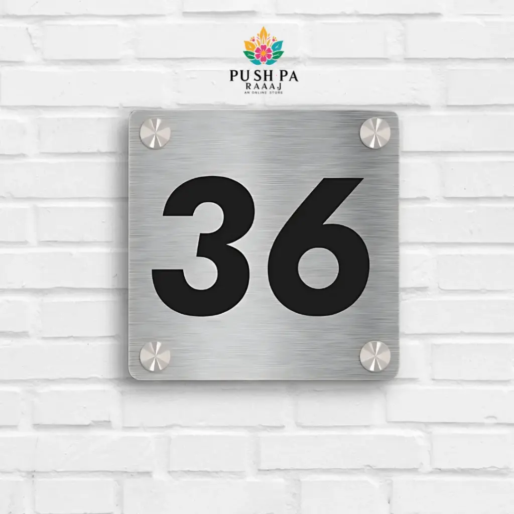 Brush Mate SS Simple Room Numberplate For Home With Custom Size