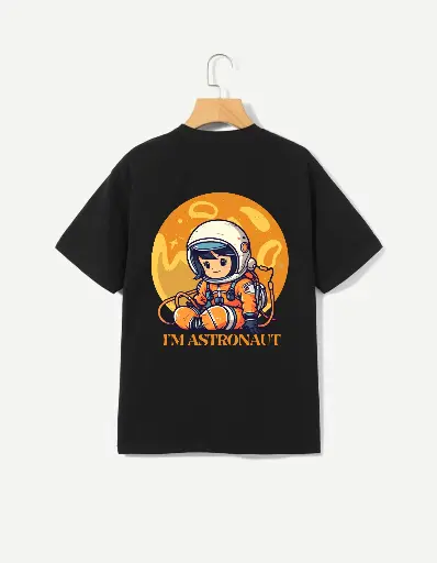 Printed half Selves Unisex Cotton T-Shirt 5 Color Option