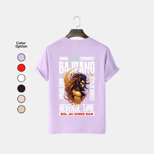 Pahalgam Terror Attack BAJRANG Printed Oversize Cotton T-shirt